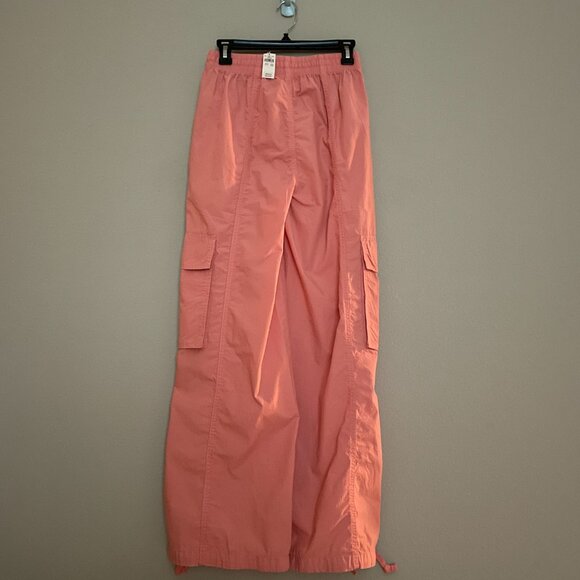 Aerie, High Waisted, Go-For-It, Baggy Cargo Pant, Color is Spicy Coral - Picture 6 of 9